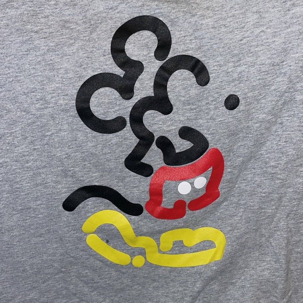 Uniqlo x Disney Mickey Mouse Stands Gray Unisex T-Shirt Yoon Hyup